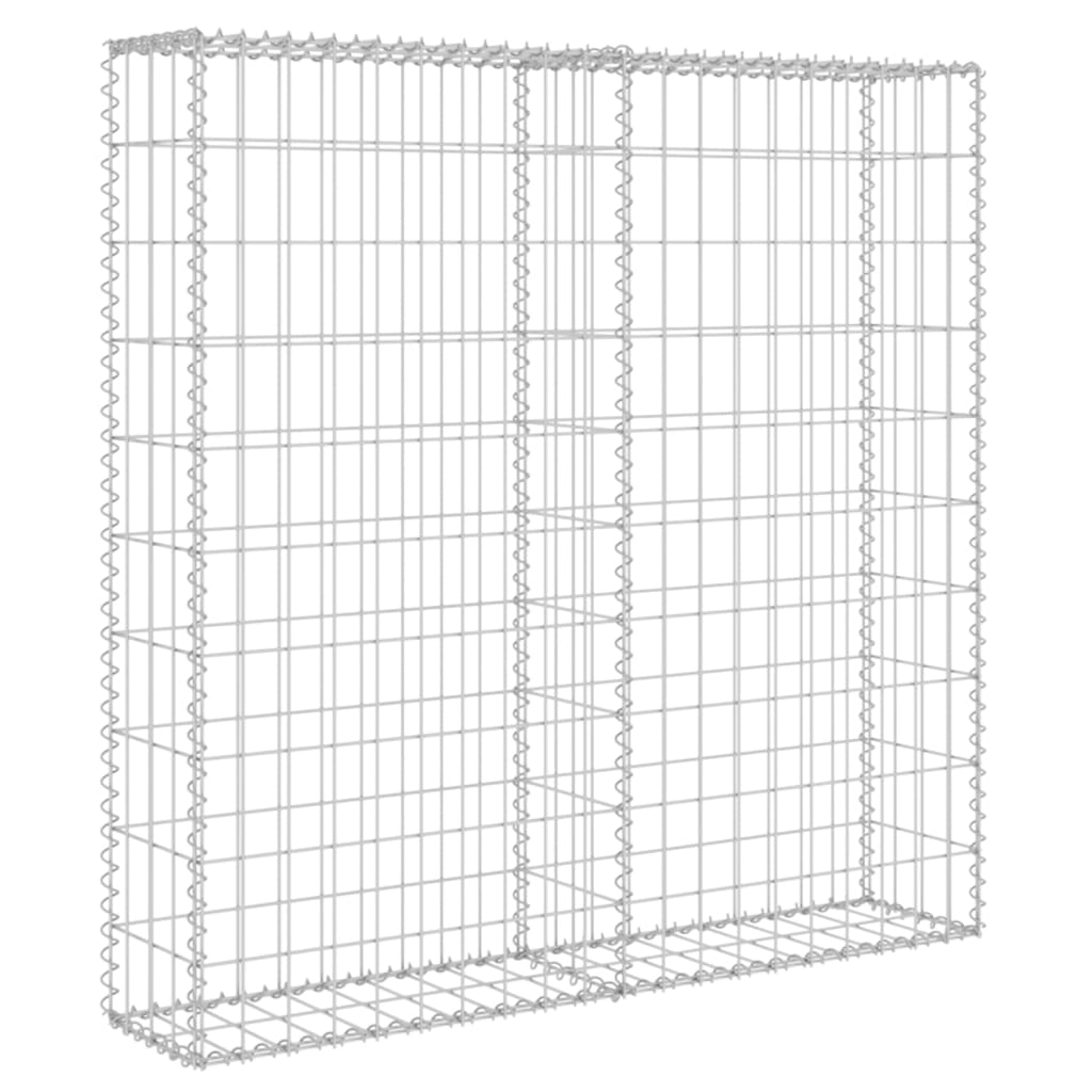 Schanskorfmuur met deksels 80x20x100 cm gegalvaniseerd staal 80 x 20 x 100 cm