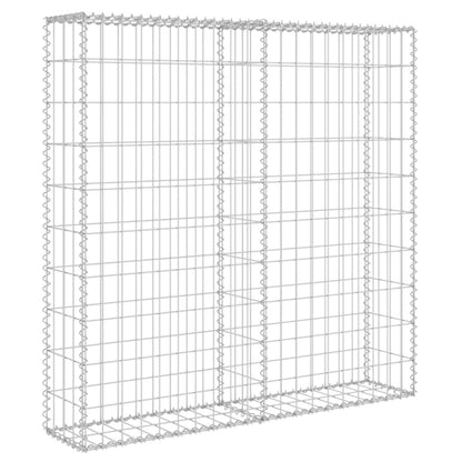 Schanskorfmuur met deksels 80x20x100 cm gegalvaniseerd staal 80 x 20 x 100 cm