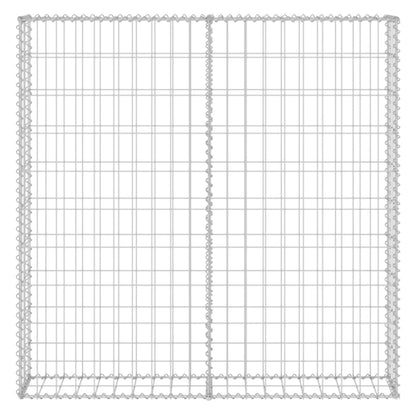Schanskorfmuur met deksels 80x20x100 cm gegalvaniseerd staal 80 x 20 x 100 cm