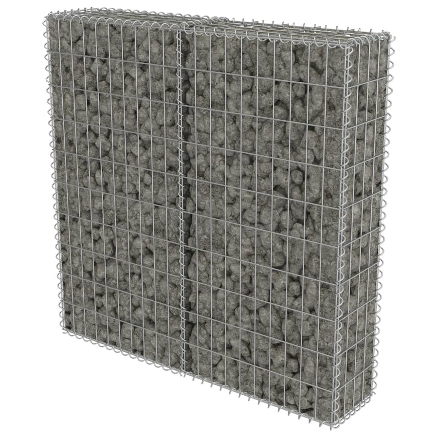 Schanskorfmuur met deksels 100x20x100 cm gegalvaniseerd staal 100 x 20 x 100 cm