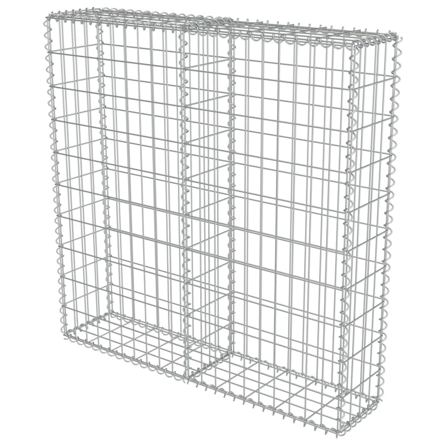 Schanskorfmuur met deksels 100x20x100 cm gegalvaniseerd staal 100 x 20 x 100 cm
