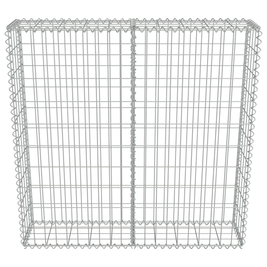 Schanskorfmuur met deksels 100x20x100 cm gegalvaniseerd staal 100 x 20 x 100 cm