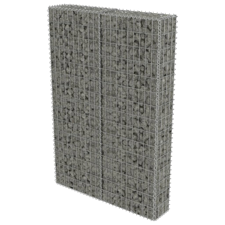 Schanskorfmuur met deksels 100x20x150 cm gegalvaniseerd staal 100 x 20 x 150 cm