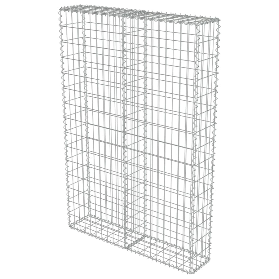 Schanskorfmuur met deksels 100x20x150 cm gegalvaniseerd staal 100 x 20 x 150 cm