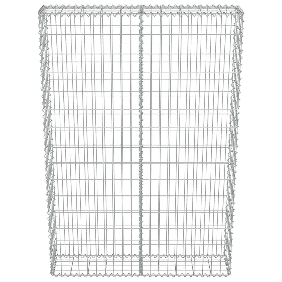 Schanskorfmuur met deksels 100x20x150 cm gegalvaniseerd staal 100 x 20 x 150 cm