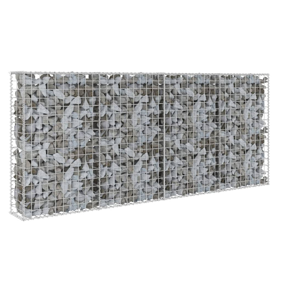 Schanskorfmuur met deksels 200x20x85 cm gegalvaniseerd staal 200 x 20 x 85 cm