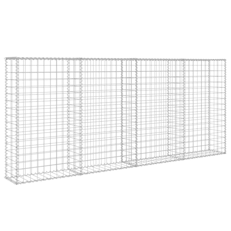Schanskorfmuur met deksels 200x20x85 cm gegalvaniseerd staal 200 x 20 x 85 cm