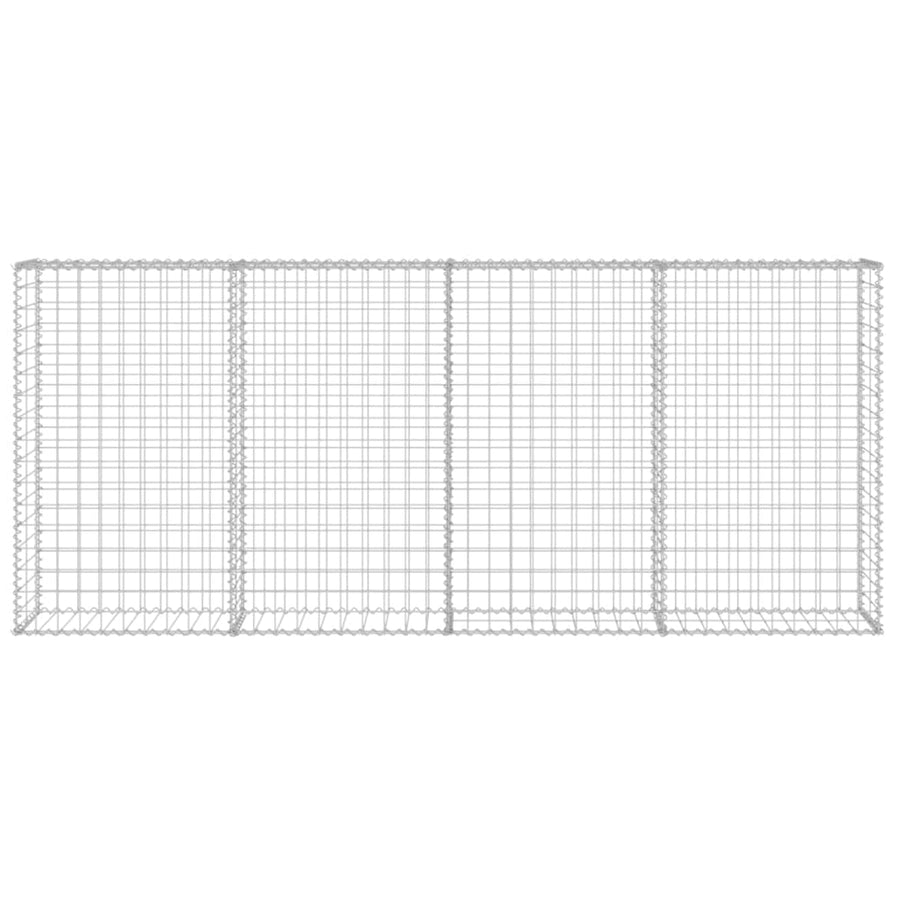 Schanskorfmuur met deksels 200x20x85 cm gegalvaniseerd staal 200 x 20 x 85 cm