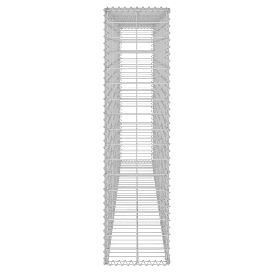 Schanskorfmuur met deksels 200x20x85 cm gegalvaniseerd staal 200 x 20 x 85 cm