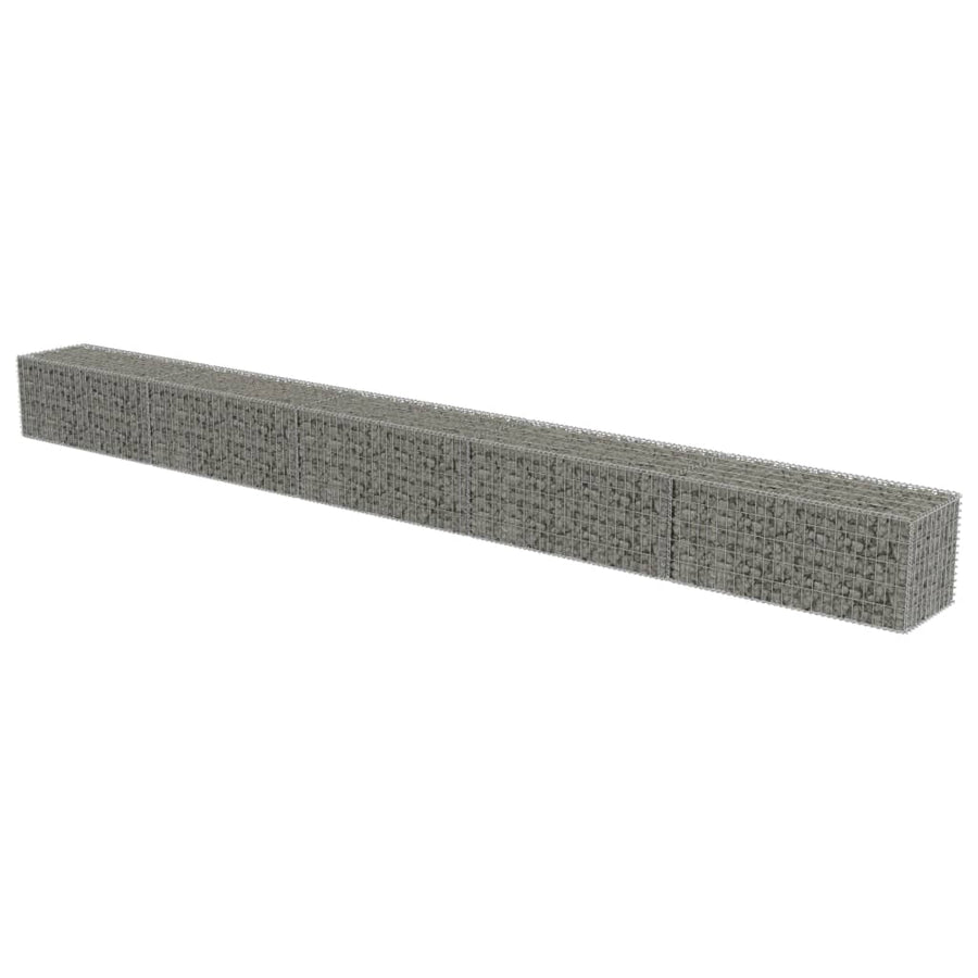 Schanskorfmuur met deksels 600x50x50 cm gegalvaniseerd staal 600 x 50 x 50 cm