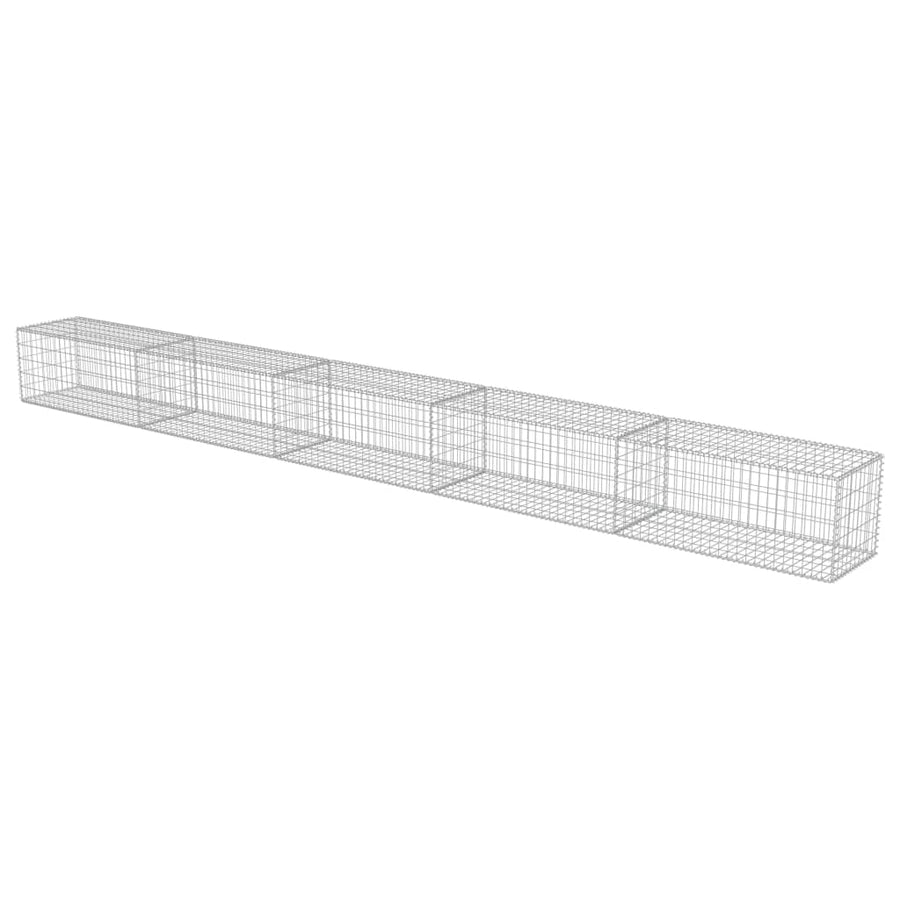 Schanskorfmuur met deksels 600x50x50 cm gegalvaniseerd staal 600 x 50 x 50 cm