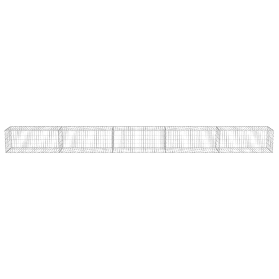 Schanskorfmuur met deksels 600x50x50 cm gegalvaniseerd staal 600 x 50 x 50 cm