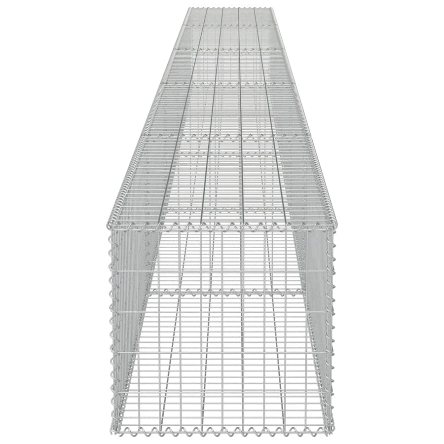 Schanskorfmuur met deksels 600x50x50 cm gegalvaniseerd staal 600 x 50 x 50 cm
