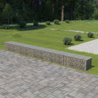 Schanskorfmuur met deksels 600x50x50 cm gegalvaniseerd staal 600 x 50 x 50 cm