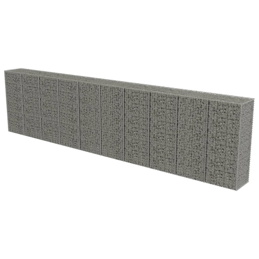 Schanskorfmuur met deksels 600x50x150 cm gegalvaniseerd staal 600 x 50 x 150 cm