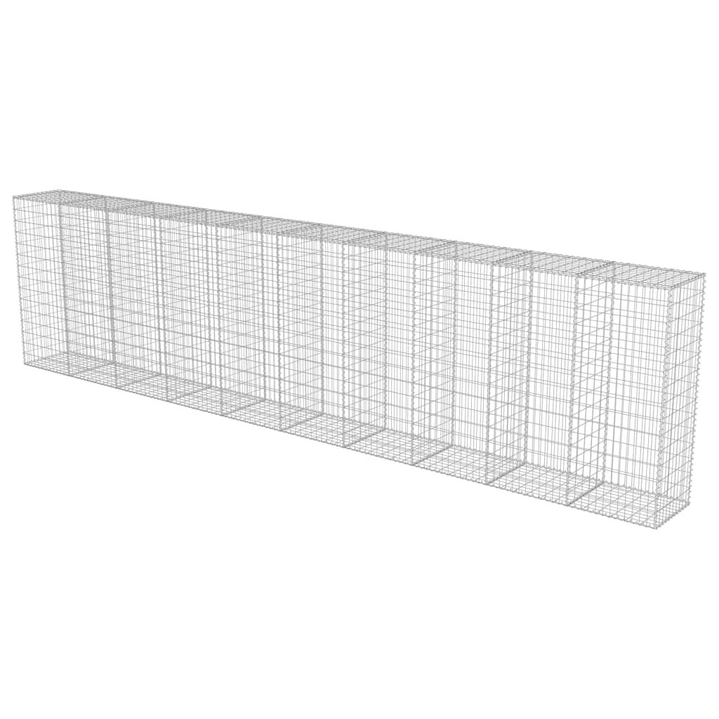 Schanskorfmuur met deksels 600x50x150 cm gegalvaniseerd staal 600 x 50 x 150 cm