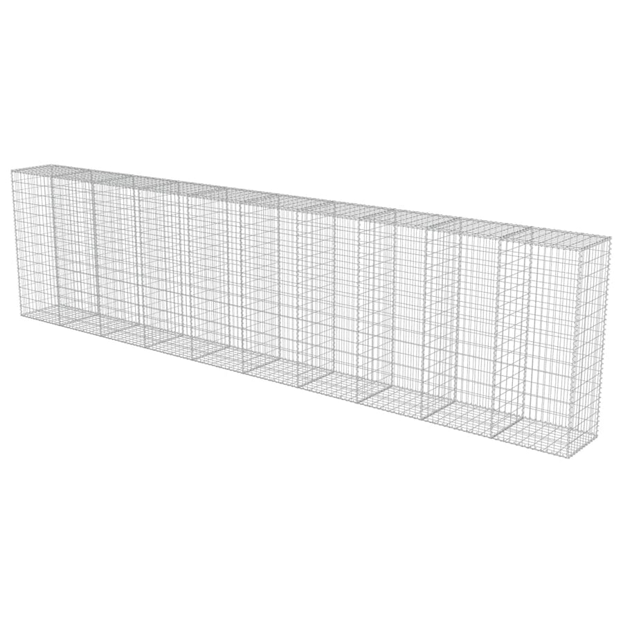 Schanskorfmuur met deksels 600x50x150 cm gegalvaniseerd staal 600 x 50 x 150 cm