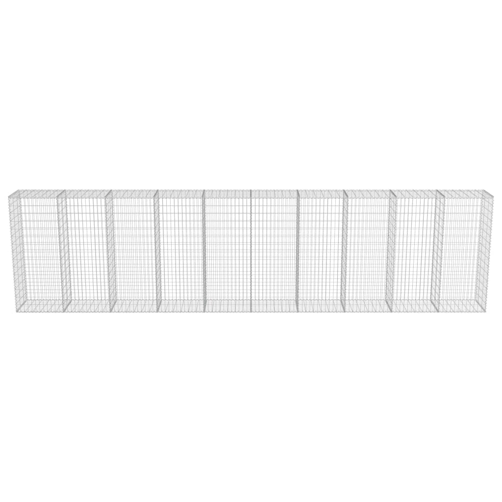 Schanskorfmuur met deksels 600x50x150 cm gegalvaniseerd staal 600 x 50 x 150 cm