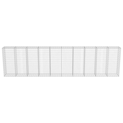 Schanskorfmuur met deksels 600x50x150 cm gegalvaniseerd staal 600 x 50 x 150 cm
