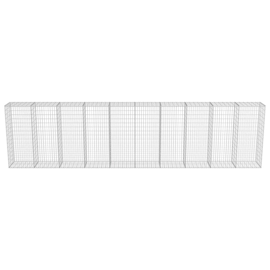 Schanskorfmuur met deksels 600x50x150 cm gegalvaniseerd staal 600 x 50 x 150 cm