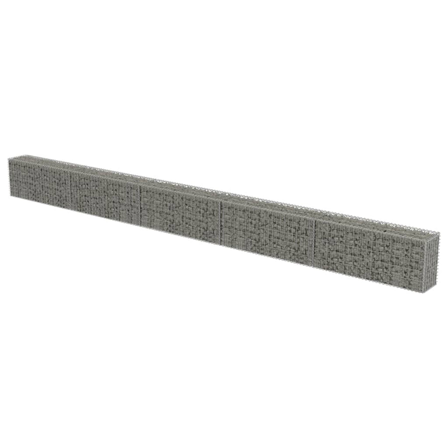Schanskorfmuur met deksels 600x30x50 cm gegalvaniseerd staal 600 x 30 x 50 cm