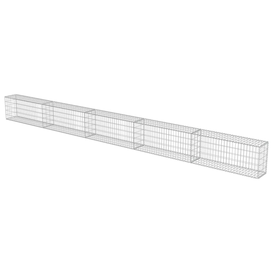 Schanskorfmuur met deksels 600x30x50 cm gegalvaniseerd staal 600 x 30 x 50 cm