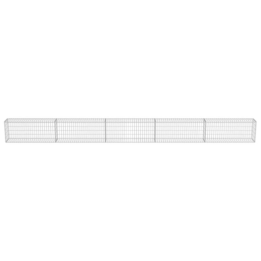 Schanskorfmuur met deksels 600x30x50 cm gegalvaniseerd staal 600 x 30 x 50 cm