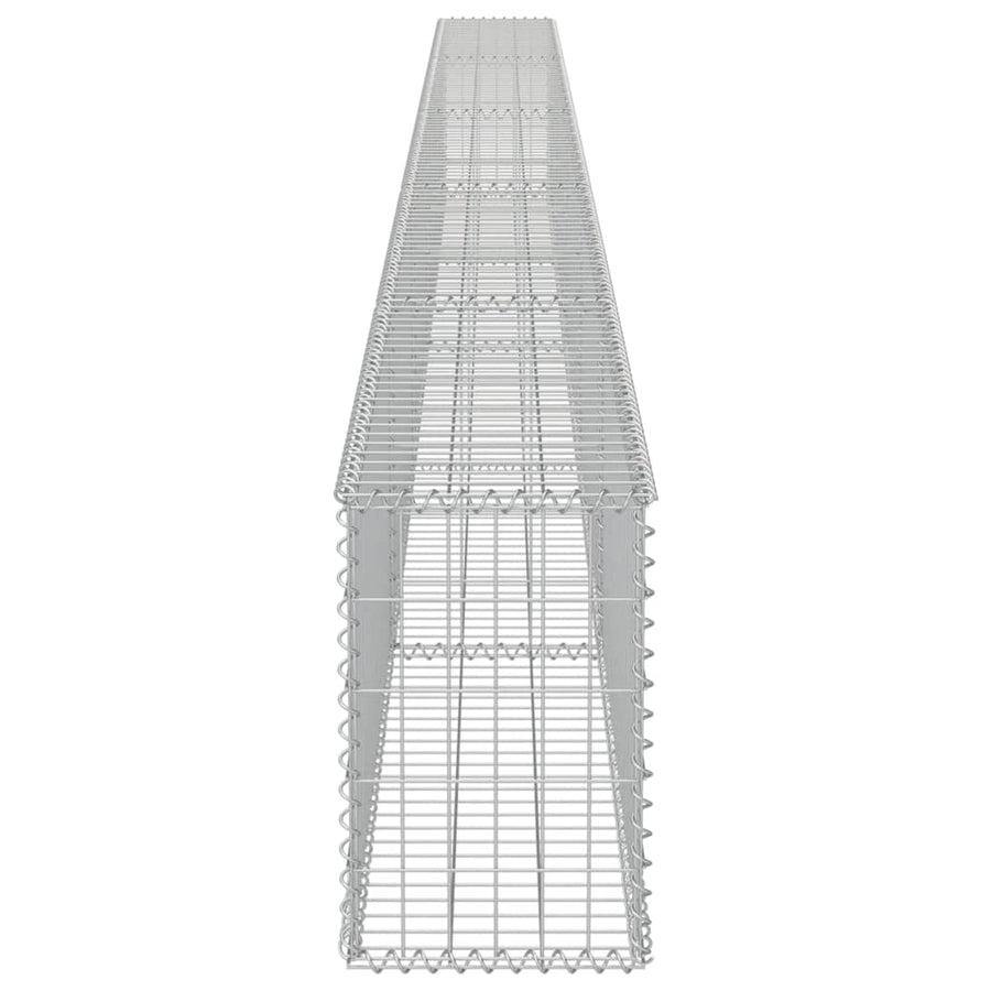 Schanskorfmuur met deksels 600x30x50 cm gegalvaniseerd staal 600 x 30 x 50 cm