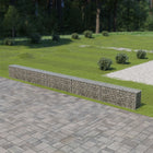 Schanskorfmuur met deksels 600x30x50 cm gegalvaniseerd staal 600 x 30 x 50 cm