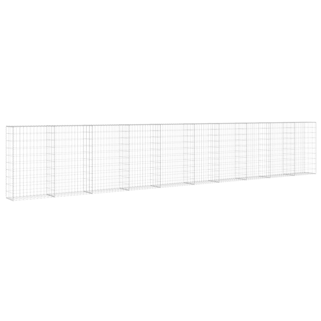 Schanskorfmuur met deksels 600x30x100 cm gegalvaniseerd staal 600 x 30 x 100 cm