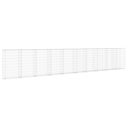 Schanskorfmuur met deksels 600x30x100 cm gegalvaniseerd staal 600 x 30 x 100 cm