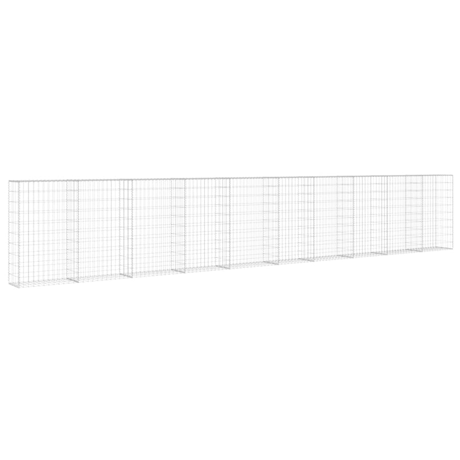 Schanskorfmuur met deksels 600x30x100 cm gegalvaniseerd staal 600 x 30 x 100 cm