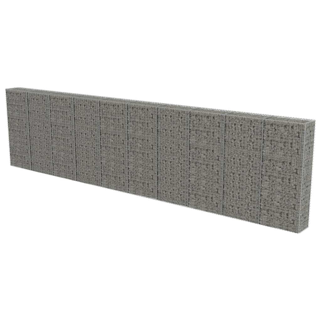 Schanskorfmuur met deksels 600x30x150 cm gegalvaniseerd staal 600 x 30 x 150 cm