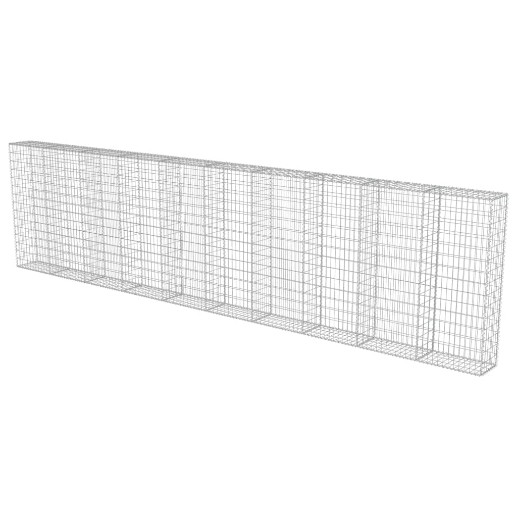 Schanskorfmuur met deksels 600x30x150 cm gegalvaniseerd staal 600 x 30 x 150 cm