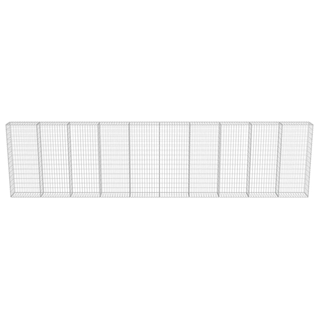 Schanskorfmuur met deksels 600x30x150 cm gegalvaniseerd staal 600 x 30 x 150 cm