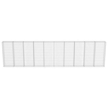 Schanskorfmuur met deksels 600x30x150 cm gegalvaniseerd staal 600 x 30 x 150 cm