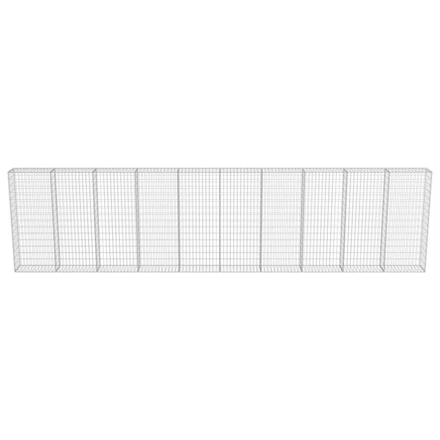 Schanskorfmuur met deksels 600x30x150 cm gegalvaniseerd staal 600 x 30 x 150 cm