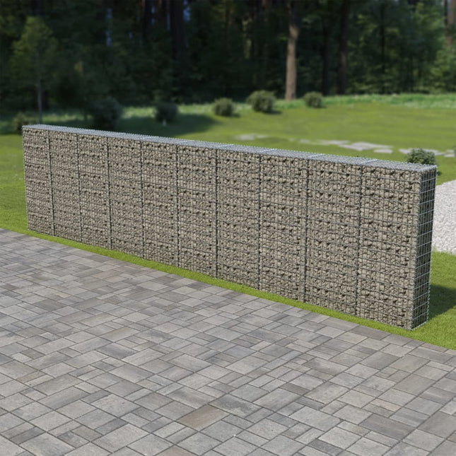 Schanskorfmuur met deksels 600x30x150 cm gegalvaniseerd staal 600 x 30 x 150 cm