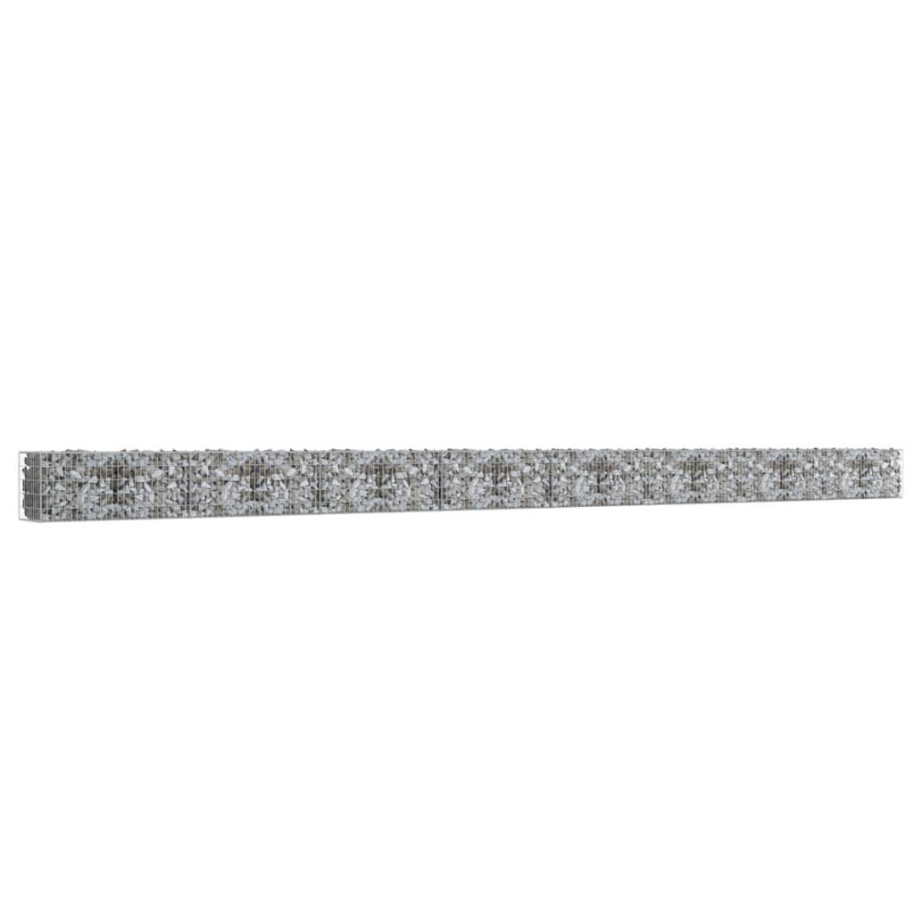 Schanskorfmuur met deksels 900x50x50 cm gegalvaniseerd staal 900 x 50 x 50 cm