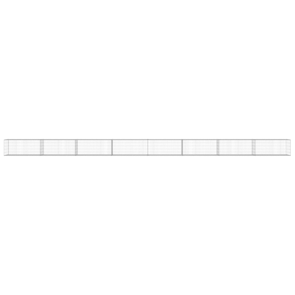 Schanskorfmuur met deksels 900x50x50 cm gegalvaniseerd staal 900 x 50 x 50 cm
