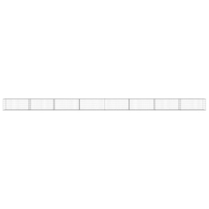 Schanskorfmuur met deksels 900x50x50 cm gegalvaniseerd staal 900 x 50 x 50 cm