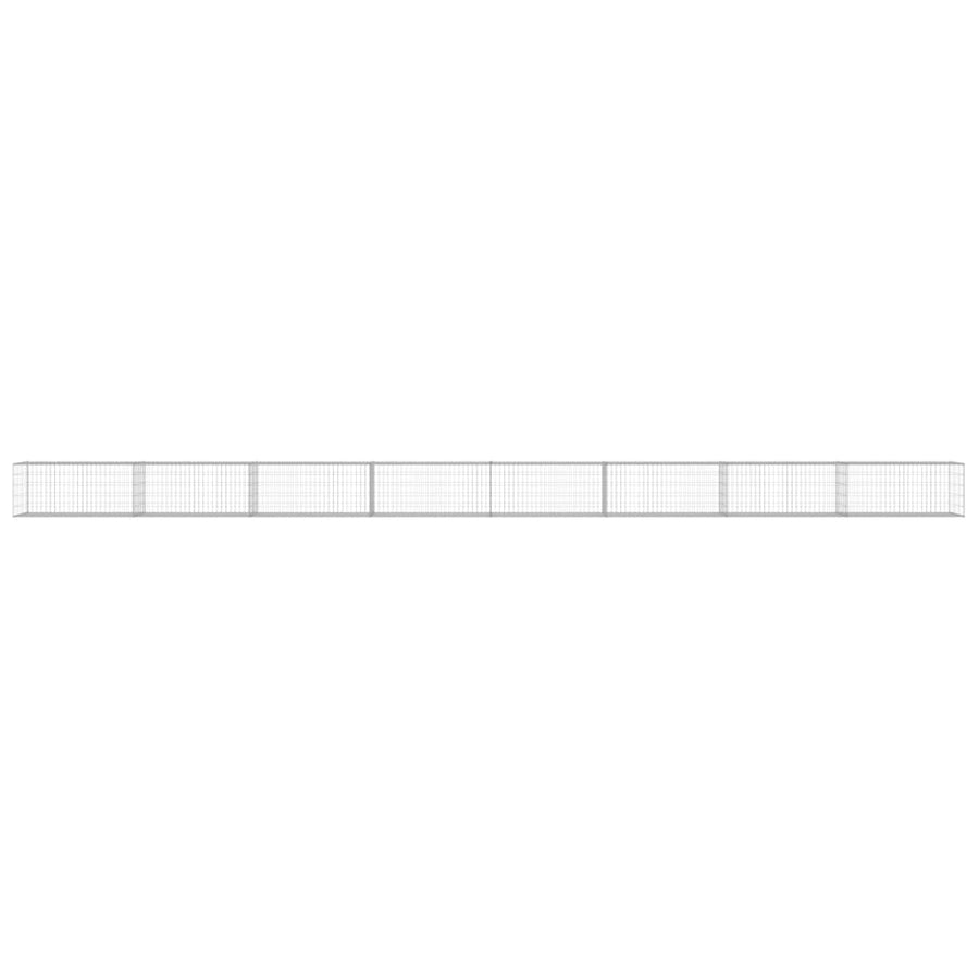 Schanskorfmuur met deksels 900x50x50 cm gegalvaniseerd staal 900 x 50 x 50 cm
