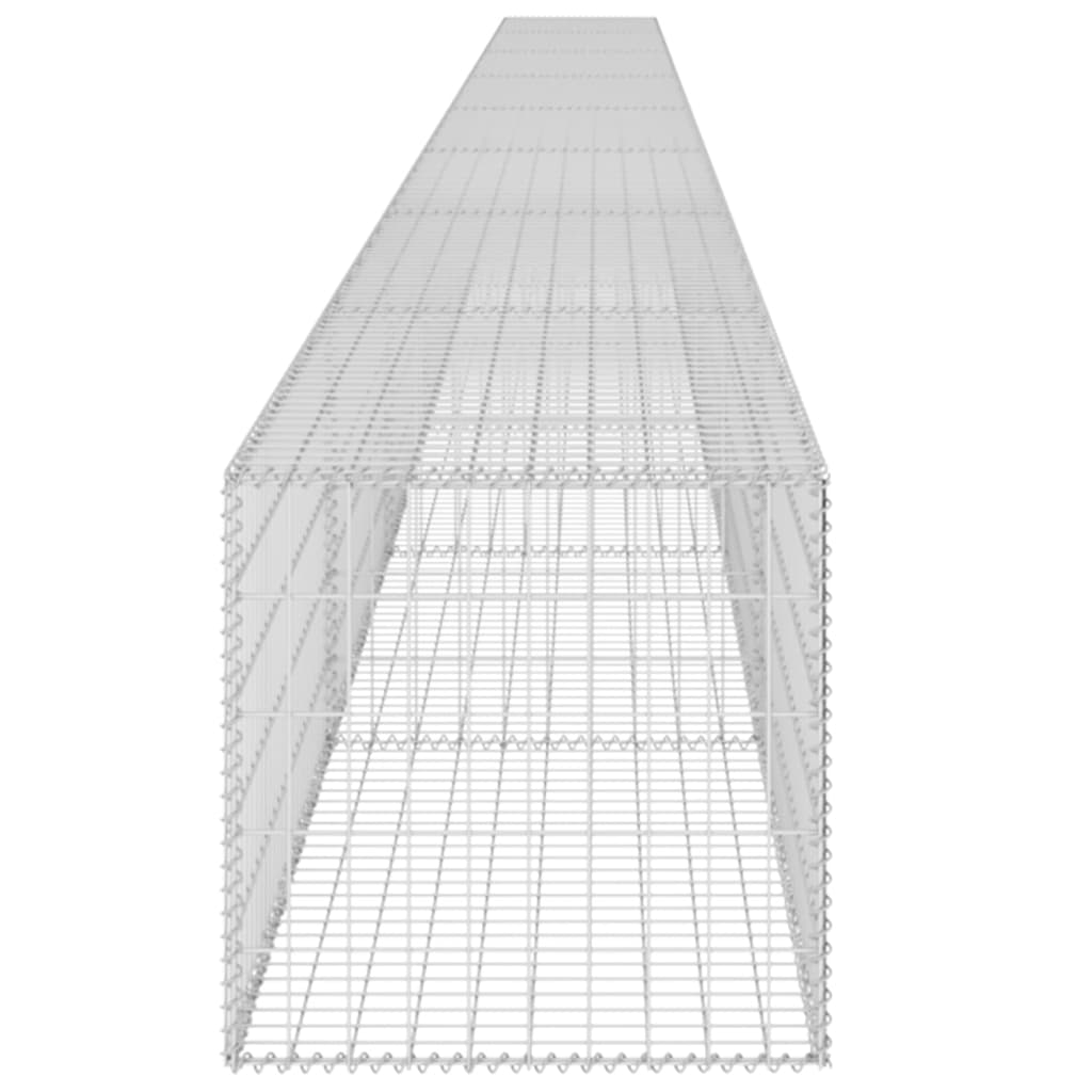 Schanskorfmuur met deksels 900x50x50 cm gegalvaniseerd staal 900 x 50 x 50 cm