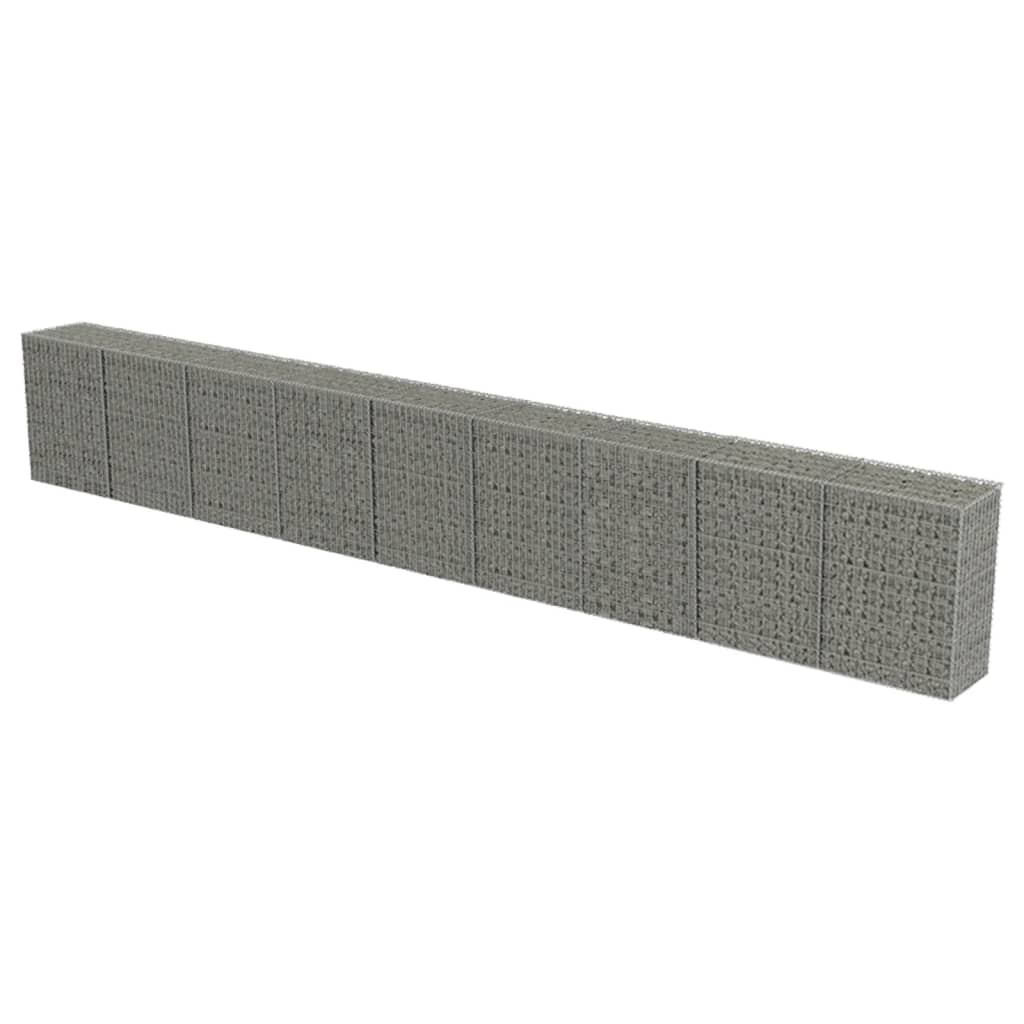 Schanskorfmuur met deksels 900x50x100 cm gegalvaniseerd staal 900 x 50 x 100 cm