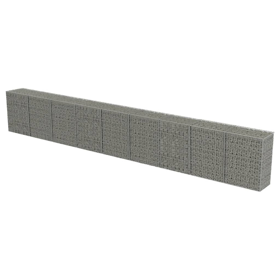 Schanskorfmuur met deksels 900x50x100 cm gegalvaniseerd staal 900 x 50 x 100 cm