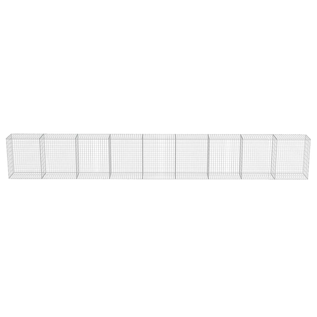 Schanskorfmuur met deksels 900x50x100 cm gegalvaniseerd staal 900 x 50 x 100 cm