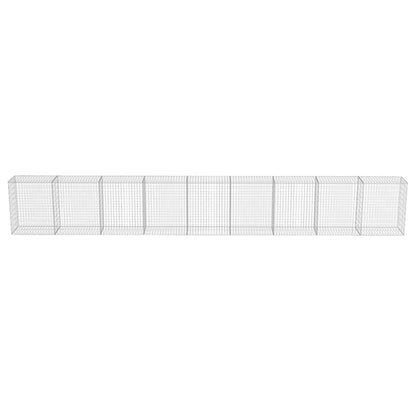 Schanskorfmuur met deksels 900x50x100 cm gegalvaniseerd staal 900 x 50 x 100 cm