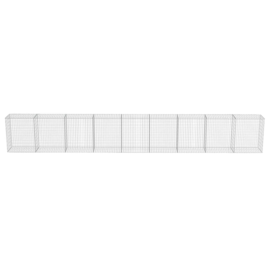 Schanskorfmuur met deksels 900x50x100 cm gegalvaniseerd staal 900 x 50 x 100 cm