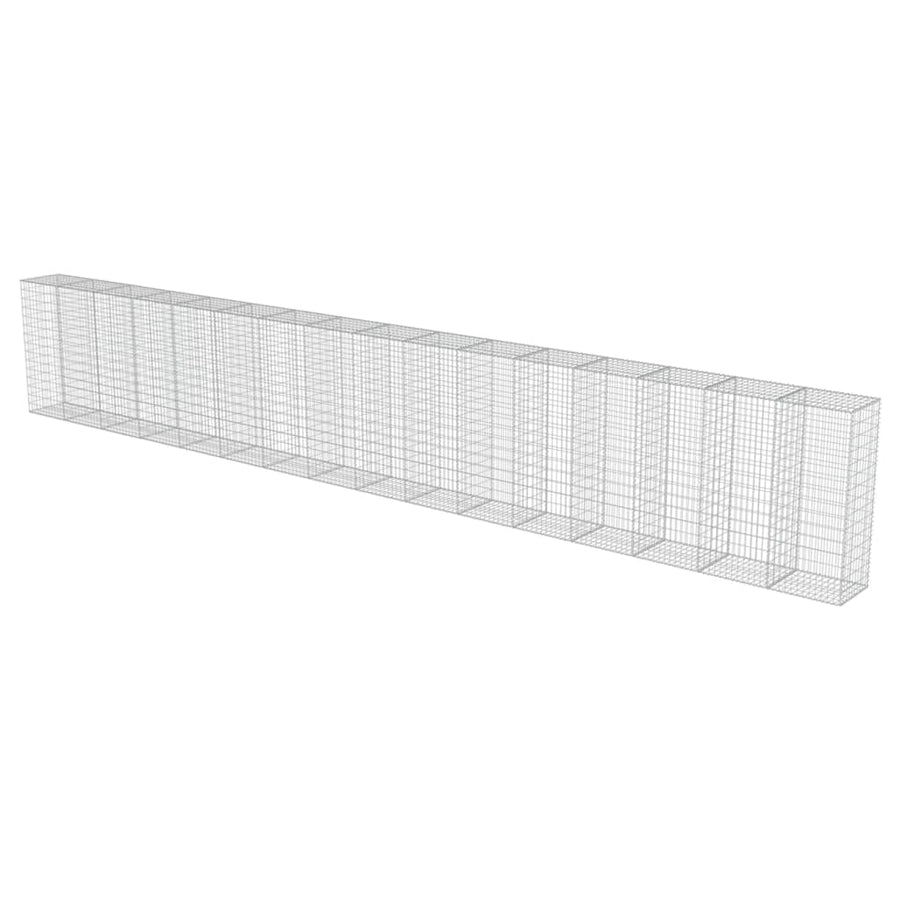 Schanskorfmuur met deksels 900x50x150 cm gegalvaniseerd staal 900 x 50 x 150 cm