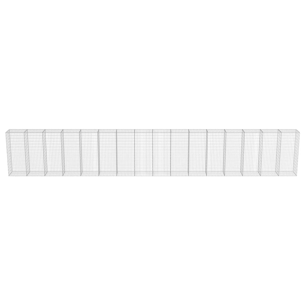 Schanskorfmuur met deksels 900x50x150 cm gegalvaniseerd staal 900 x 50 x 150 cm